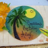 Beach Birthday These were chocolate decorations that I made and airbrushed, and decorated in gel.