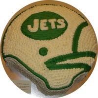 Ny Jets Helmet This was a birthday cake done for a customer-buttercream with chocolate filling