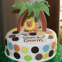 Gavin's Jungle Covered and decorated in fondant. Designed after the party decor. ;o)