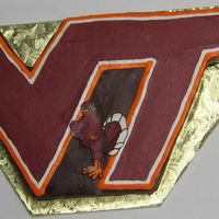 Virginia Tech Groom's Cake buttercream transfer hokie bird.the hardest part of this cake was sketching the design onto parchment paper first so we could get it right...