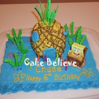 Bikini Bottom I made this for my son's birthday when he wanted to have a Spongebob Theme. It is a 1/4 sheet cake with BC icing and the seaweed is...