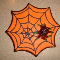 Spider Web Cookies A close up shot of one of the cookies.