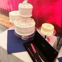 Brother's Wedding Cake Total of 4 cakes. A 10", 8", and two 6" cakes. The yellow one was a low sugar cake made with Splenda. Marble cake and...