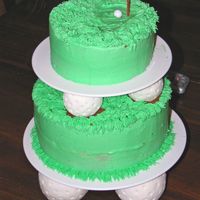Golf Birthday Cake I made this cake for a co-workers birthday. He loves to golf, so when I got the Wilton Globe Pillar set, I thought it would be perfect for...