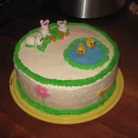 Easter Bunnies Chocolate cake w/all buttercream. Ducks, bunnies, carrots and pond all gumpaste. This was a fun one to make!