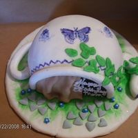 A Tea Pot For My Sister. This one I help my niece do. It is her first fondant cake.