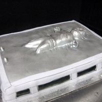 Hans Solo In Carbonite Did this cake a few months back the carved hans is carved cake covered in fondant airbrushed in silver