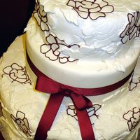 Lana This is a the design my son choose for his wedding cake we just had the wedding last weekend 12/9/6. Toasted coconut cake with pinapple rum...