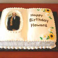 80Th Birthday Book Cake I made this for an 80th birthday this past weekend. It is butter cake with whipped cream filling and BC icing.