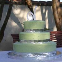 My First Wedding Cake! This is my first wedding cake. Thankfully the design she wanted was very simple. All went pretty smoothly, except that when I went to set...