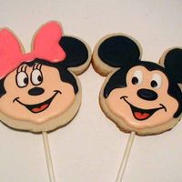 Mickey & Minnie Made these for a birthday party . . . No fail sugar cookies and Royal icing.