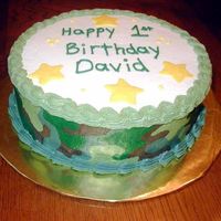 Army Birthday This cake was a 1st birthday cake for my friends son. Both my friend and her husband are in the army, so we agreed on a camouflage themed...