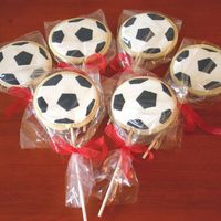 Soccer No Fail sugar cookies with royal icing. Cookies made for a end of season soccer party.