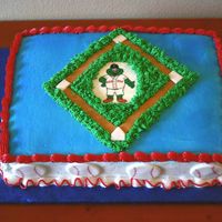 T-Ball Red Sox This is a chocolate cake with strawberries and whipped cream filling, and bc icing. I made it for a team party for my sons t-ball team.