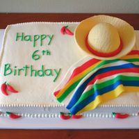 Fiesta Birthday Cake This cake was for a 6 yr old's birthday party - Fiesta themed. Chocolate cake with raspberry filling and my "house bc" which...
