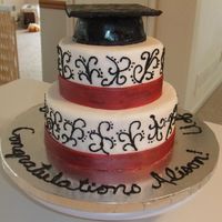 My Graduation Cake Yes, I had to make my own law school graduation cake. French vanilla cake with raspberry filling. All buttercream and fondant ribbon...