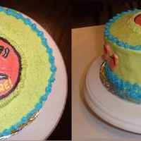 It's 5 O'clock Somewhere Margarita flavored cake (lime + tequila) with buttercream frosting, FBCT top, sanding sugar for the "salt" and marshmallow...