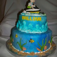 Jet Ski Ocean Theme Cake This cake was created for a little boy who was coming down to spend the time with his family and enjoy the ocean on their jet ski's.