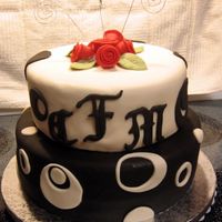 Black And White Wedding Shower Cake This cake was for a bride's wedding shower whose colors were black and white and the invitations were contemporary with black and...