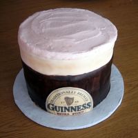 Guinness Cake This was for a friend turning 21. They didn't need a large cake so I did half a glass of Guinness and covered the bottom with brown...