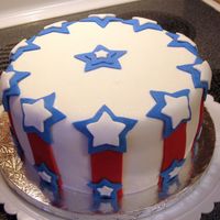 Stars & Stripes Cake Fondant Fourth of July cake inspired by a cake by MelZ. Thanks MelZ for the inspiration!