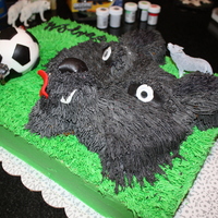 Wolves Soccer Team Celebration Cake for an elementary school age children's soccer season celebration cake. 99% buttercream.
