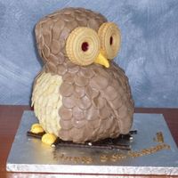 Owl This cake was made using a ball pan and a small loaf pan. Thanks to Loredawn for her inspiration of the almonds on his front and chocolate...