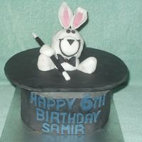 Magic Rabbit In A Hat The cake is two 2 layer 8 inch chocolate madeira covered in chocolate bc and fondant. The rabbit is made out of rice crispies covered in...