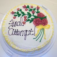 Last Cake For Course I Yellow cake with BC.