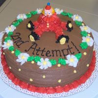 Wilton Course Ii Chocolate cake with chocolate buttercream. I put messages on all my cakes to remember which class they were done in.