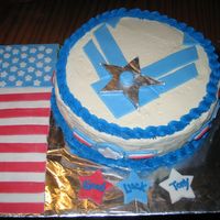 Airforce Cake this cake was fun to make. i messed up on the stars at the bottom....made it red, blue, and white.....instead of red, white, and blue. but...