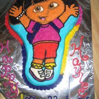Another Dora Cake marble cake with buttercream frosting.