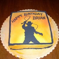 Indiana Jones Silhouette This was a freehand drawing of an Indiana Jones silhouette I found online. I would have used piping gel to transfer the stencil, but I used...