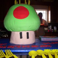 Super Mario Mushroom Giant mushroom from Super Mario Bros., I thought it turned out okay but my son who it was for said it should have been bigger!