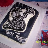 Spiderman Cake This cake is covered in fondant and I used buttercream for the lines.