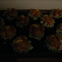 Turkey Cupcakes cup cakes and carmels were use to make these turkeys.