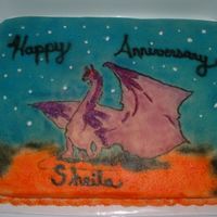 Dragon Anniversay Cake I was asked to make an Anniversary cake with a dragon on it. strange request. This is what I came up with
