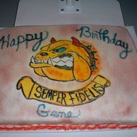 Marine's Cake This cake was made for a friend at the Legion who is an ex-marine. It was his 65th birthday. I thought this would be the ideal cake for him...