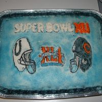Superbowl Xli Colt fan asked me to make a superbowl cake for his party and this is what I came up with.