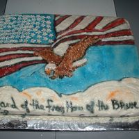 Land Of The Free Home Of The Brave This cake was done for a function that we had at the American Legion.
