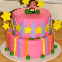Dora The Explorer 2nd birthday cake.....glad it was a 2 tiered after that whopper 4 tiered I did! Thanks for looking!