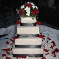 Square Wedding Cake Ivory fondant with ivory luster dust
