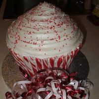 Giant Christmas Cupcake This cake was made using the giant cupcake pan from Wilton. It was a champagne cake with buttercream icing. The base of the cupcake was...