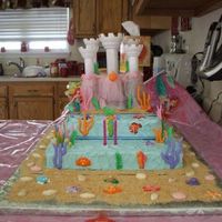 Little Mermaid's Castle I did this cake for my niece's 2nd birthday. She loves Ariel, so I created her castle under the sea. The castle was made using the...