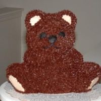 My Very First Bear Cake This was the very first 3D bear cake I had done. Chocolate cake with chocolate buttercream.