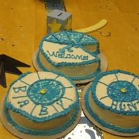 Babyshower Cake This was my first baby shower cake. The icing started to melt and I think the wheels are to big but that is what she wanted. Not very happy...