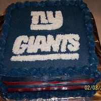 Cake For Superbowl Party We Went To All buttercream w/ mmf stripes. Unfortunately everyone had blue mouths afterward! But nobody care since we won!