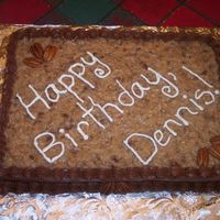 Birthday This is a German cake with homemade frosting. I made this for one of my teachers at school. She wanted it for another teacher!