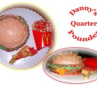 Burger & Fries The fry box is real. The fries are white cake cut in slices & the burger was a ton of fun to do!!