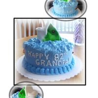 Grampa's Fish Fondant fish head with WBH BC iced cake for an avid fisherman!!